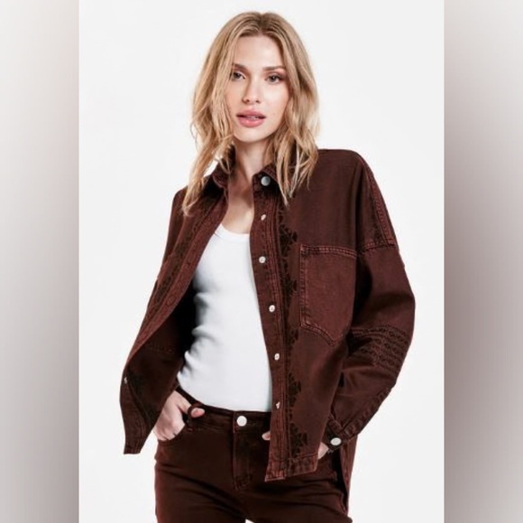 Dear John Gina Brown Denim Jacket Size L - Picture 1 of 13